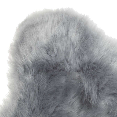 Soft light grey dyed real British sheepskin rug. Silky, beautifully soft, and thick, really luxurious longwool fleece. 