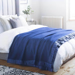 British-made Merino wool blankets medium weight warm traditional satin-style ribbon trim, available in 7 colours 