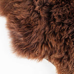 Genuine British undyed natural chocolate brown sheepskin generous sizing with thick, sumptuously soft longwool fleece,