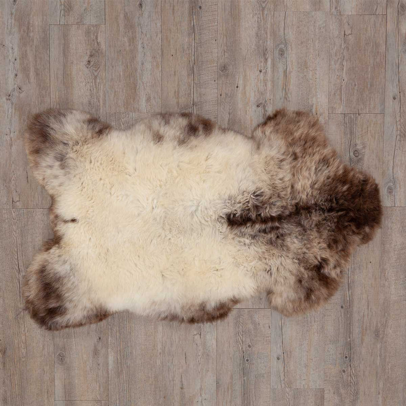  Undyed rare breed British sheepskins, thick, soft luxurious fleece, cream, browns, and black, each is unique longwool fleece