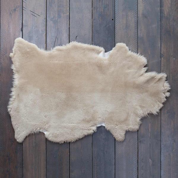 Soft, luxurious sheepskin throw in soft neutral beige would look fabulous in any interior shorn fleece dense & supportive