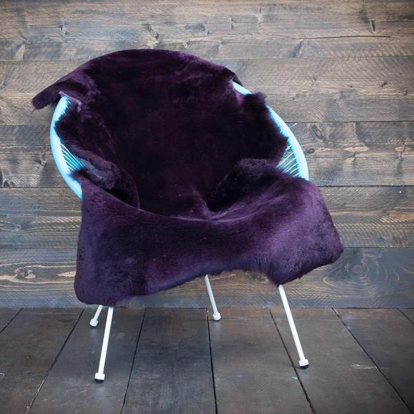 Soft & luxurious sheepskin throw in a rich deep purple would look fabulous in any interior. Shorn fleece, dense & supportive