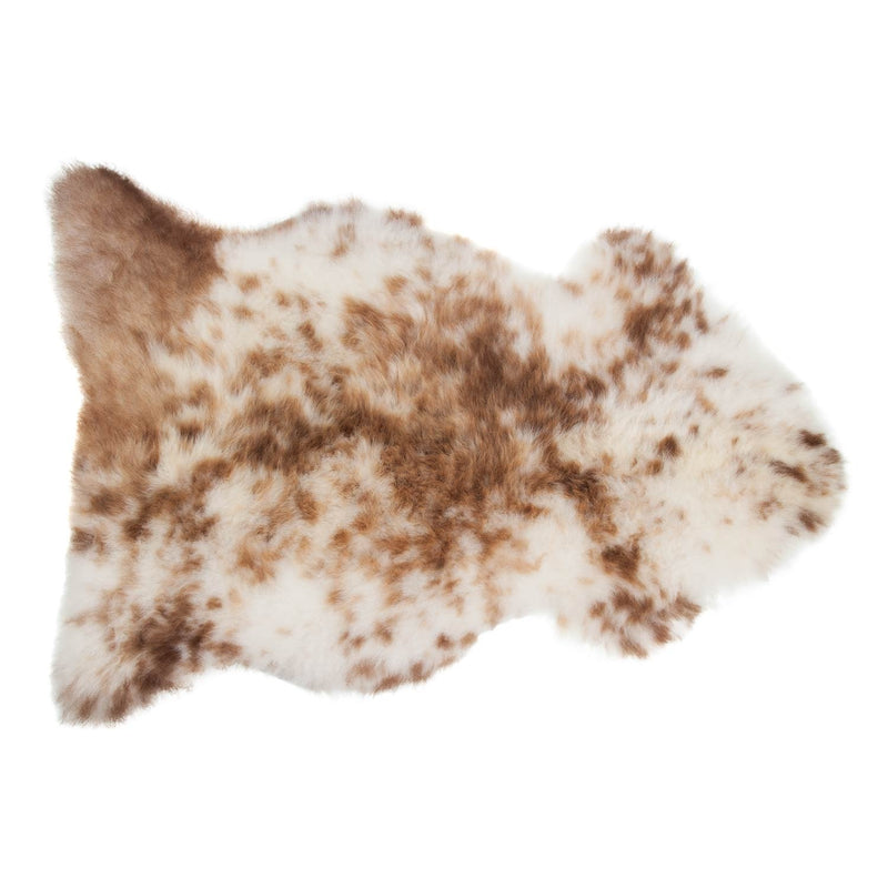 Subtle flecks of coffee browns running through a light-coloured creamy fleece. Soft and silky genuine British sheepskin.
