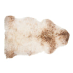Subtle flecks of coffee browns running through a light-coloured creamy fleece. Soft and silky genuine British sheepskin.