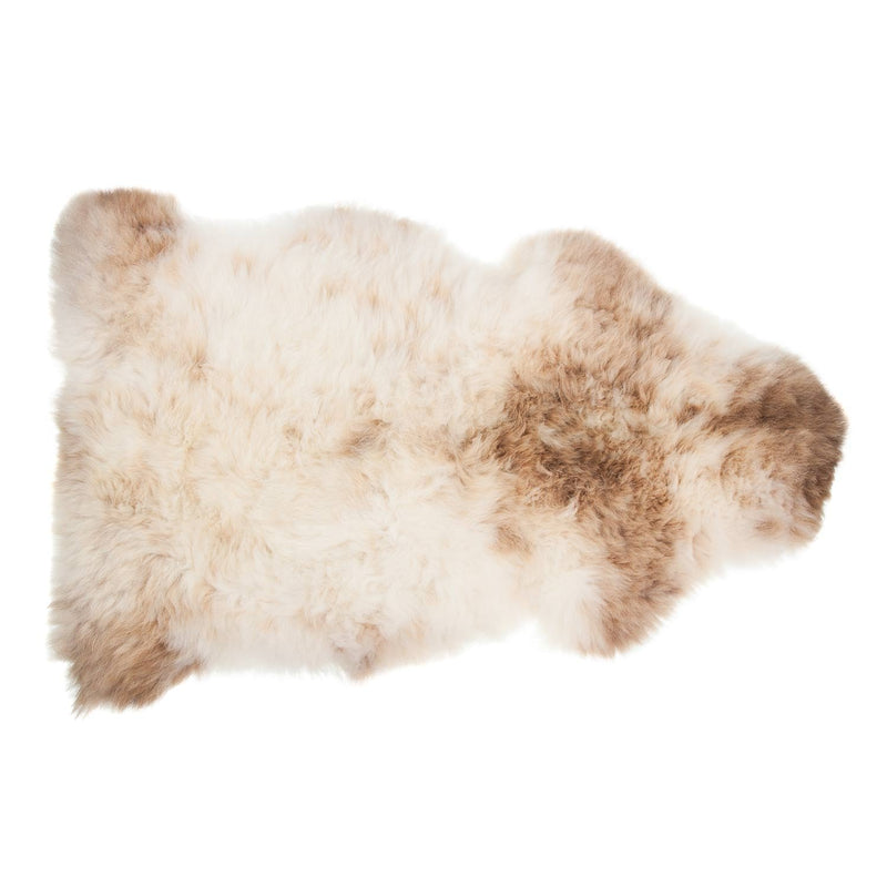 Subtle flecks of coffee browns running through a light-coloured creamy fleece. Soft and silky genuine British sheepskin.