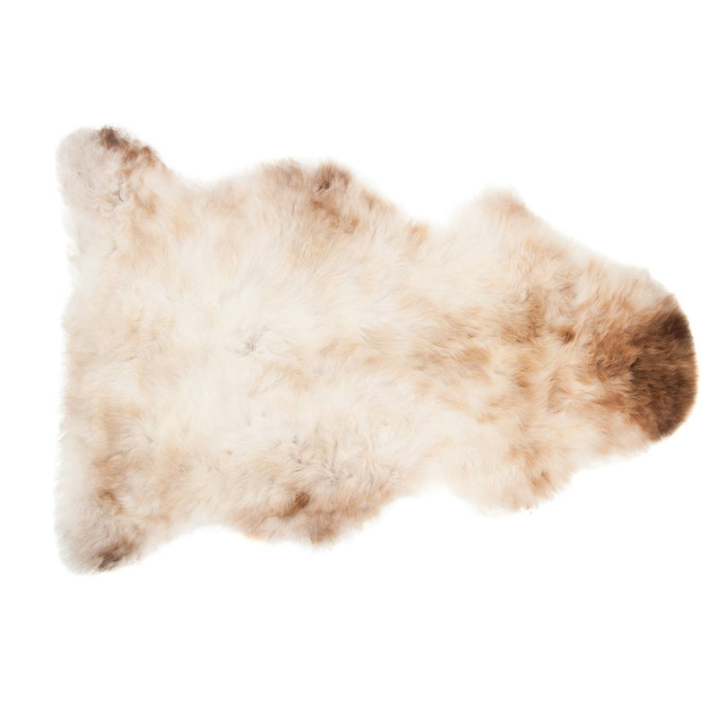 Subtle flecks of coffee browns running through a light-coloured creamy fleece. Soft and silky genuine British sheepskin.