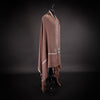 Hand-crafted cashmere & silk pashmina embroidered with white thread on a chocolate background finest quality special shawl