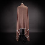Hand-crafted cashmere & silk pashmina embroidered with white thread on a chocolate background finest quality special shawl