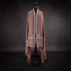 Hand-crafted cashmere & silk pashmina embroidered with white thread on a chocolate background finest quality special shawl