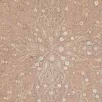 Hand-crafted 100% cashmere pashmina heavily embroidered with gold thread on a beige background finest-quality exquisite shawl