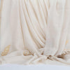 Hand-crafted 100% embroidered cashmere pashmina  natural creamy white with gold thread finest-quality super-soft shawl