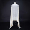 Hand-crafted 100% embroidered cashmere pashmina  natural creamy white with gold thread finest-quality super-soft shawl