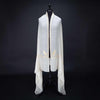 Hand-crafted 100% embroidered cashmere pashmina  natural creamy white with gold thread finest-quality super-soft shawl