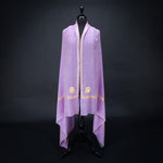 Hand-crafted 100% embroidered cashmere pashmina lavender with gold & orange thread finest-quality super-soft shawl