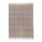 Made in Scotland Heritage lambswool throw double-faced grey, purple and heather checks thick & super-soft top-quality