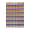 Made in Scotland Heritage lambswool throw double-faced grey, purple and heather checks thick & super-soft top-quality