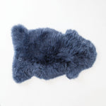 Dusky indigo blue grade 'A' luxury longwool sheepskin. Quality British skin,  luxurious and silky soft. By The Wool Company