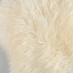 Beautifully soft long curly natural ivory sheepskin. Double size boho-chic accessory for any interior, luxurious fleece 