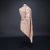 Hand-crafted 100% baby cashmere pashmina embroidered with orange red & gold thread on a neutral background finest-quality