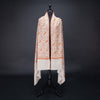 Hand-crafted 100% baby cashmere pashmina embroidered with orange red & gold thread on a neutral background finest-quality