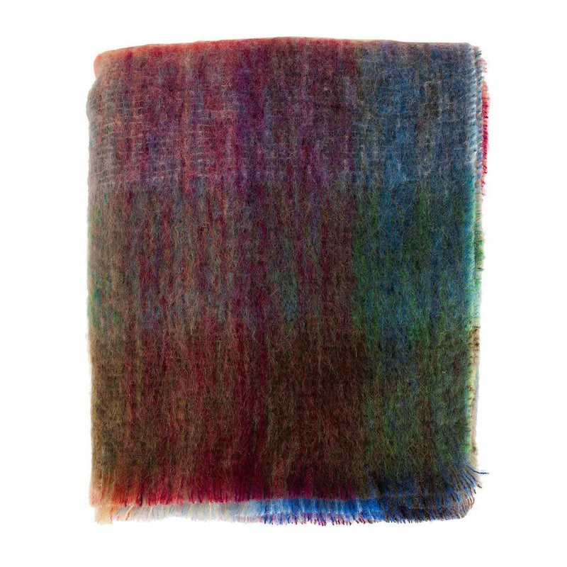 Super-soft, thick luxury mohair throw in a stunning blend of multi shades top quality extremely warm & very light & cosy 