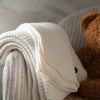 Super-soft cream lambswool waffle baby blanket with matching stitched edging cosy & perfect for all seasons top-quality
