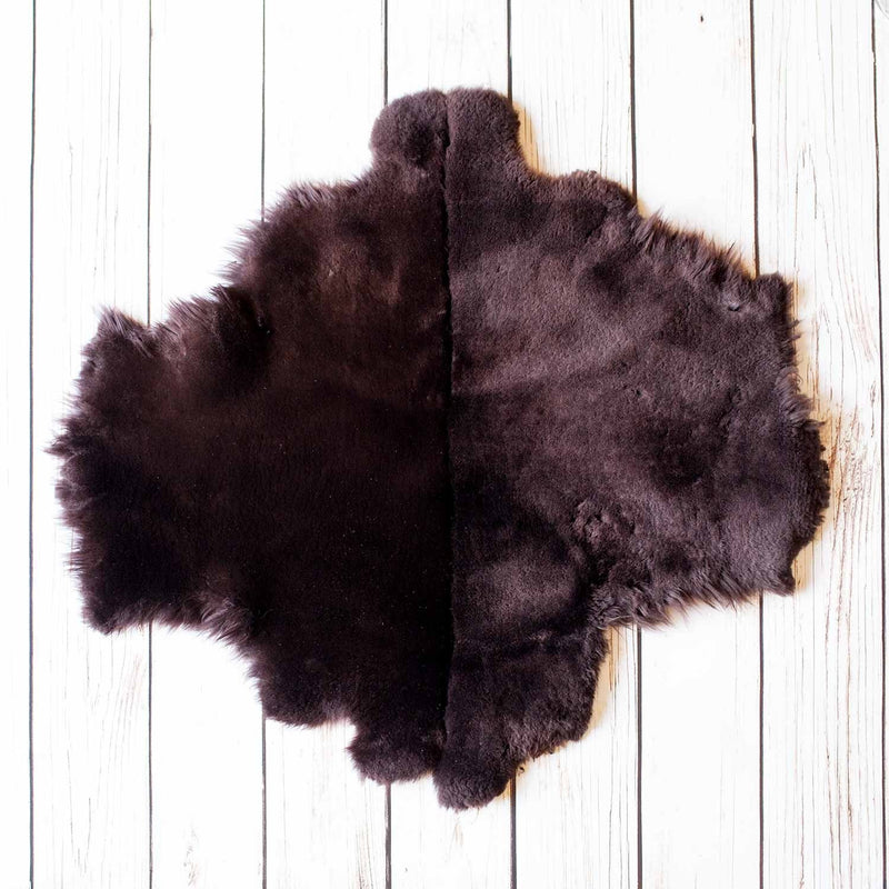 Silky soft, thick, & supportive large luxury shorn dyed sheepskin pet bed in attractive colours for a cat or dog British-made