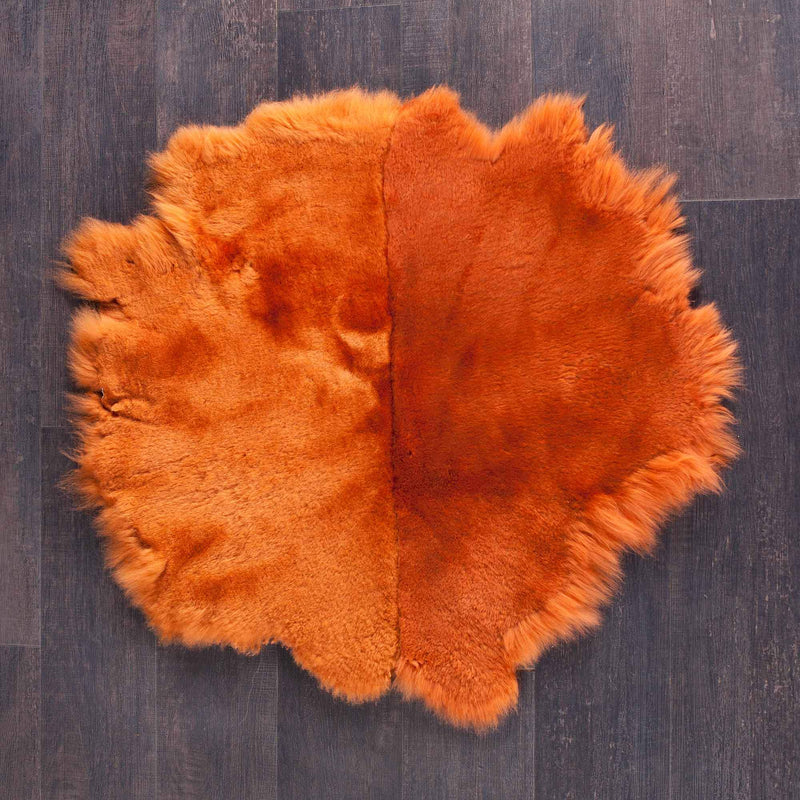 Silky soft, thick, & supportive large luxury shorn dyed sheepskin pet bed in attractive colours From The Wool Company