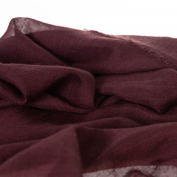 Fine wool & silk blend shawl in rich chocolate brown with a soft fringe edge super-soft lightweight & warm top-quality