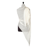 Fine wool & silk blend shawl in soft ivory tones with a soft fringe edge super-soft lightweight & warm top-quality