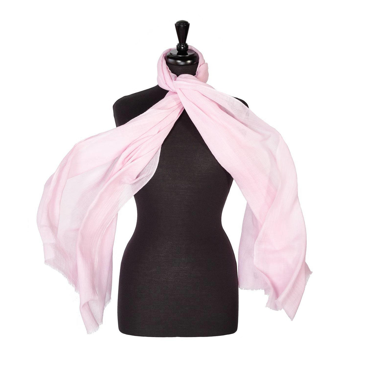 Fine wool & silk blend shawl in a soft light pink with a soft fringe edge super-soft lightweight & warm top-quality