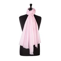 Fine wool & silk blend shawl in a soft light pink with a soft fringe edge super-soft lightweight & warm top-quality