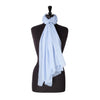 Fine wool & silk blend shawl in soft pale blue with a soft fringe edge super-soft lightweight & warm top-quality