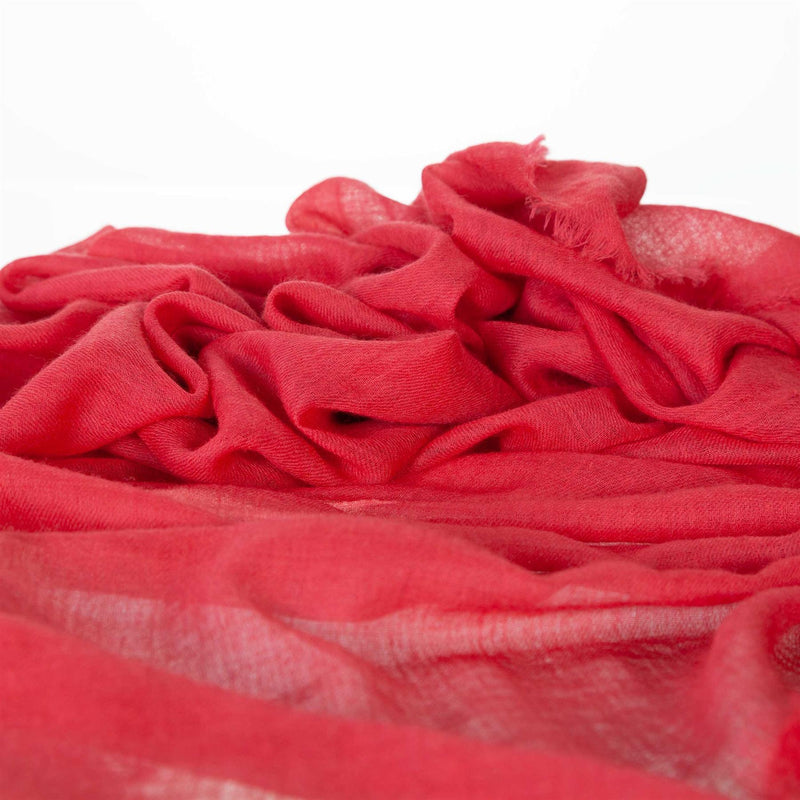 Fine wool & silk blend shawl in vibrant raspberry tones with a soft fringe edge super-soft lightweight & warm top-quality