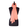 Fine wool & silk blend shawl in subtle dusky pink tones with a soft fringe edge super-soft lightweight & warm top-quality