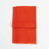 Fine wool & silk blend shawl in a rich terracotta with a soft fringe edge super-soft lightweight & warm top-quality
