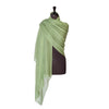 Fine wool & silk blend shawl in a khaki green colourway with a soft fringe edge super-soft lightweight & warm top-quality