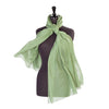 Fine wool & silk blend shawl in a khaki green colourway with a soft fringe edge super-soft lightweight & warm top-quality
