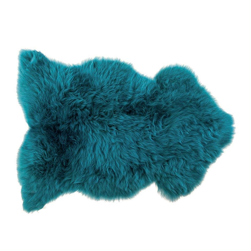 Deep rich green-blue British longwool  sheepskin, very deep vibrant colour, Soft & dense & luxurious By The Wool Company