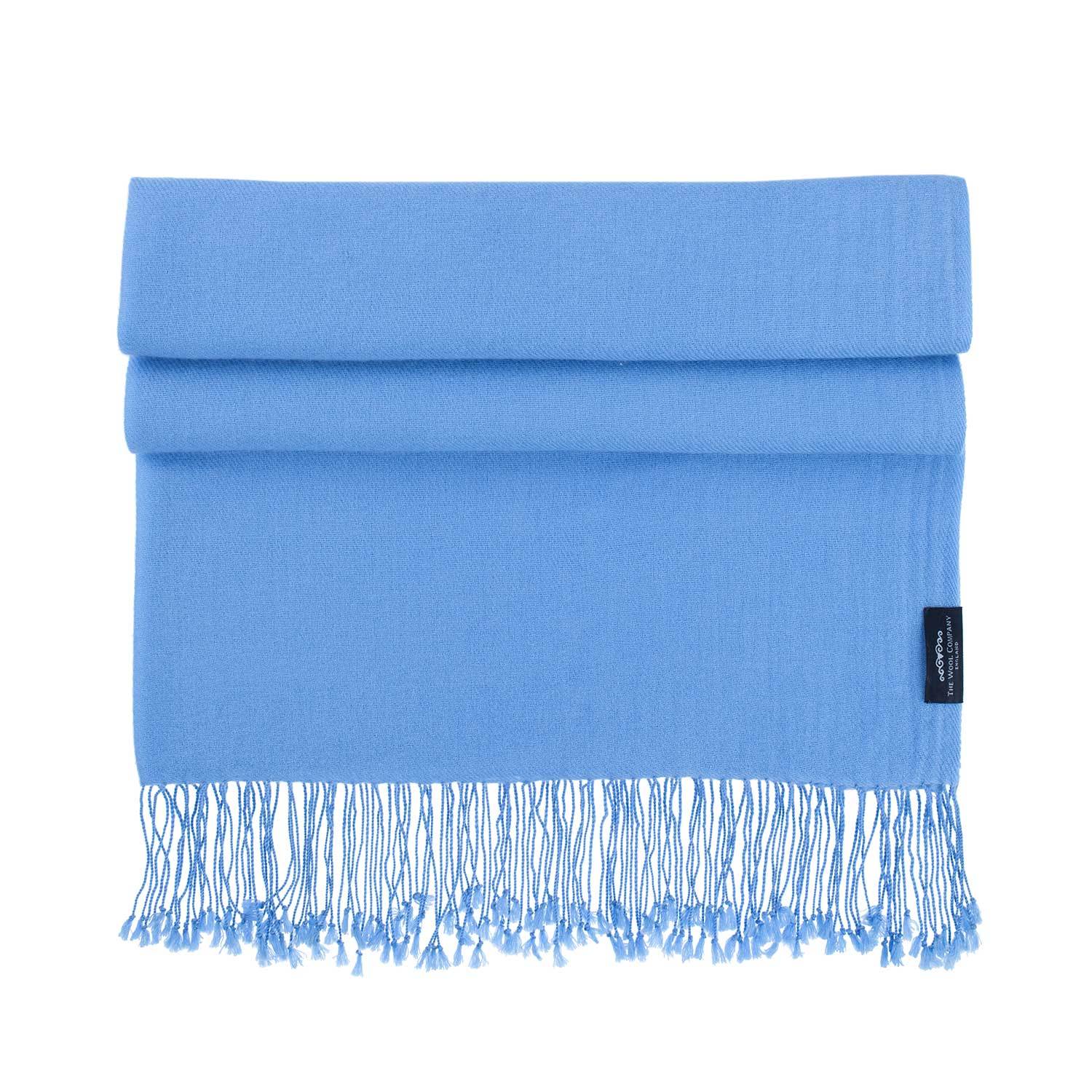 Pashmina Cornflower Blue Scarf Mid Blue Pashmina Shawl Cashmere