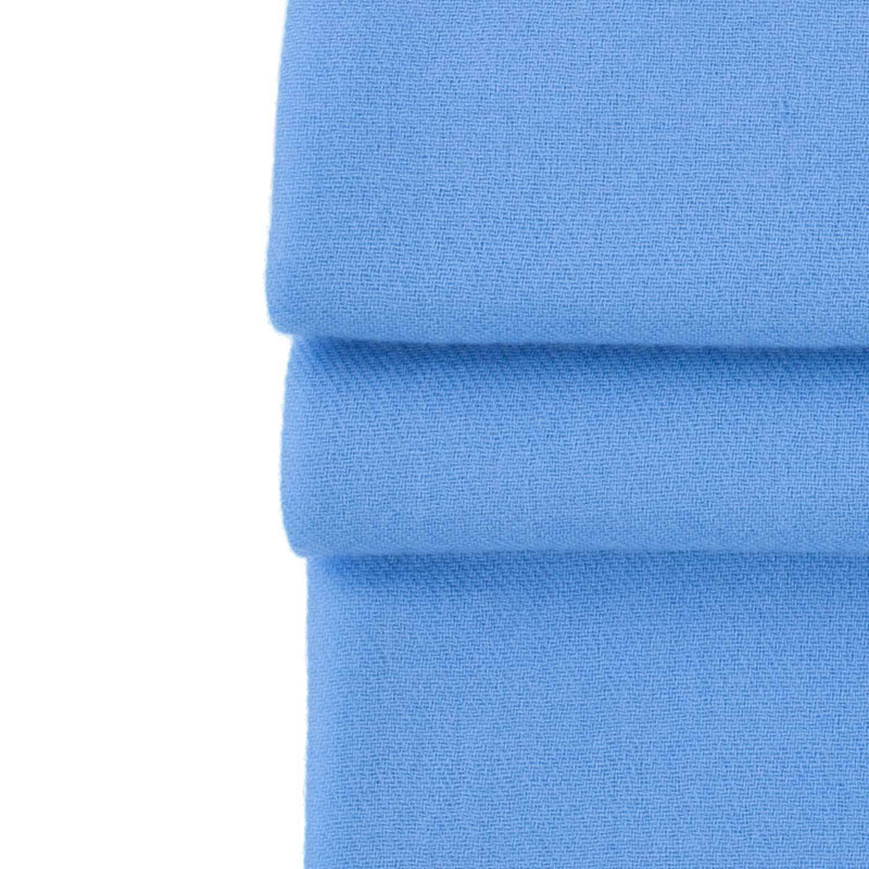 Genuine 100% cashmere pashmina bright Bluebird blue with tasselled fringe edge super-soft lightweight & warm finest-quality