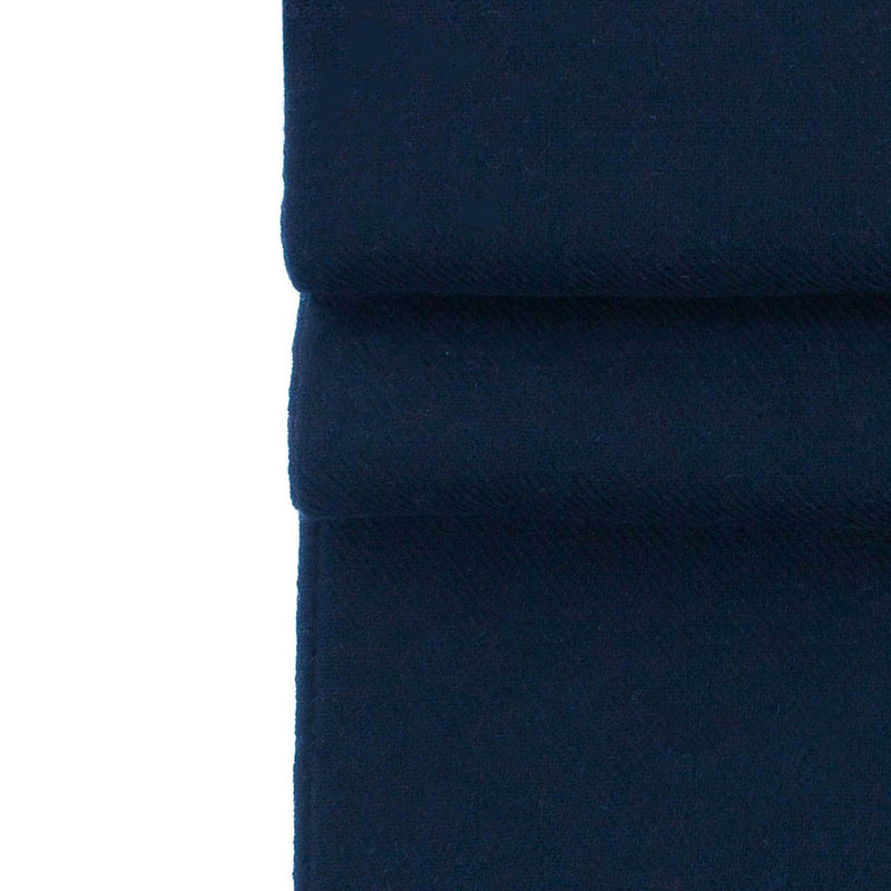 Genuine 100% cashmere pashmina in classic navy blue with a tasselled fringe edge super-soft lightweight & warm finest-quality