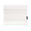 Genuine 100% cashmere pashmina in off-white with tasselled fringe soft lightweight & warm finest-quality By The Wool Company