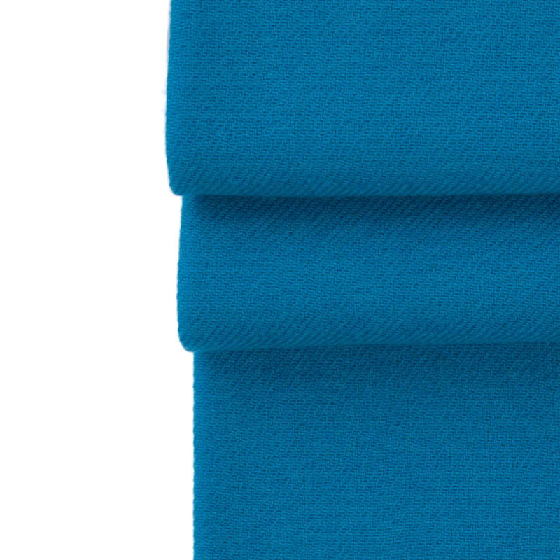 Genuine 100% cashmere pashmina vibrant Peacock blue with tasselled fringe edge super-soft lightweight & warm finest-quality