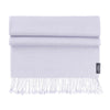 Genuine 100% cashmere pashmina in pearl grey with tasselled fringe edge lightweight & warm finest-quality By The Wool Company