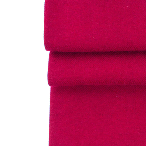 Genuine 100% cashmere pashmina in rich red with a tasselled fringe edge super-soft lightweight & warm finest-quality