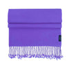 Genuine 100% cashmere pashmina vibrant violet purple tasselled fringe lightweight & warm finest-quality By The Wool Company
