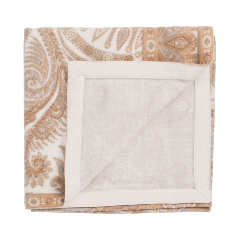 100% cashmere throw super-soft warm & cosy beige golden & cream tones paisley style pattern finest quality luxury throw