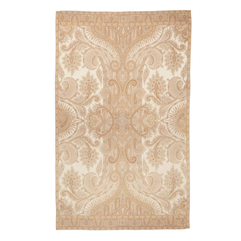 100% cashmere throw super-soft warm & cosy beige golden & cream tones paisley style pattern finest quality luxury throw