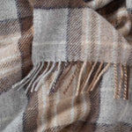 100% pure new wool British-made throw in McKellar tartan top-quality, warm and cosy classic & practical with neutral tones 